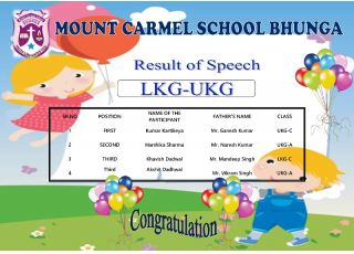 Result Of September's  Month  Competitions
