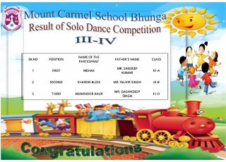 Result Of September's  Month  Competitions
