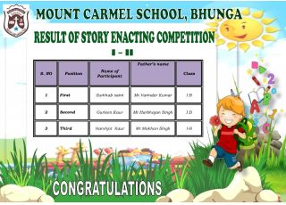 Result Of September's  Month  Competitions