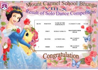 Result Of September's  Month  Competitions