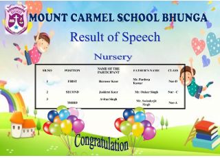 Result Of September's  Month  Competitions